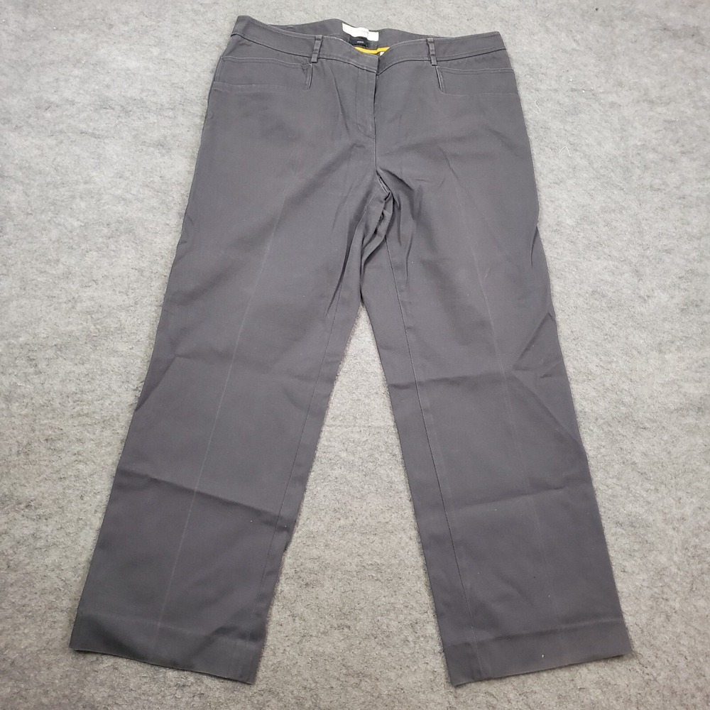 Liz Claiborne Jeans Womens 16 Wide Straight Mid Rise Denim Gray Pants 37x28